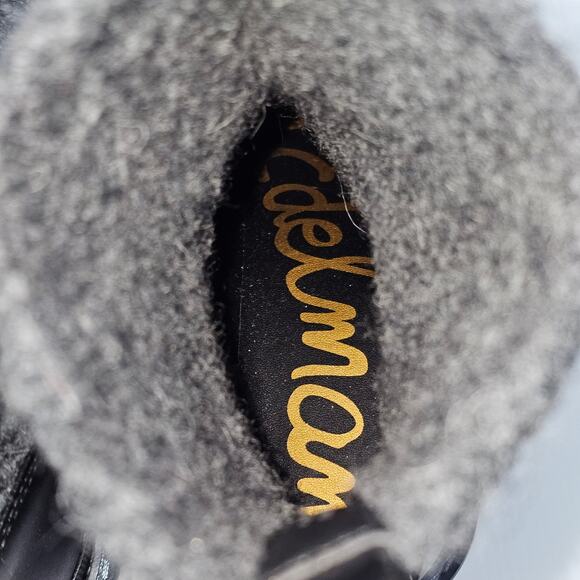 NEW Sam Edelman Rozanna Ankle Boot Women 9 Charcoal Gray Sweater Knit Block Heel - Picture 11 of 14